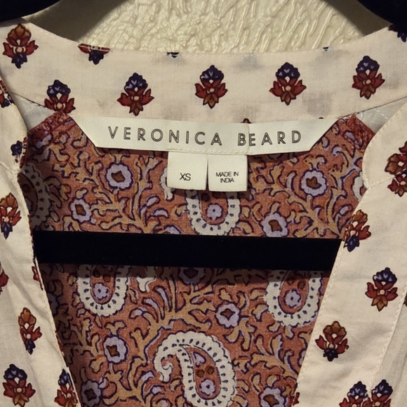 Veronica Beard Jesila Cotton Patchwork Boho Cottage Mini Dress Women's XS PINK - Picture 10 of 10